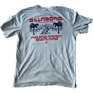 Billabong Pelican Palm Graphic T-Shirt White Crewneck Surf Streetwear